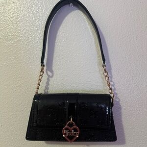 Juicy Couture Black Crocodile-Textured Shoulder Bag